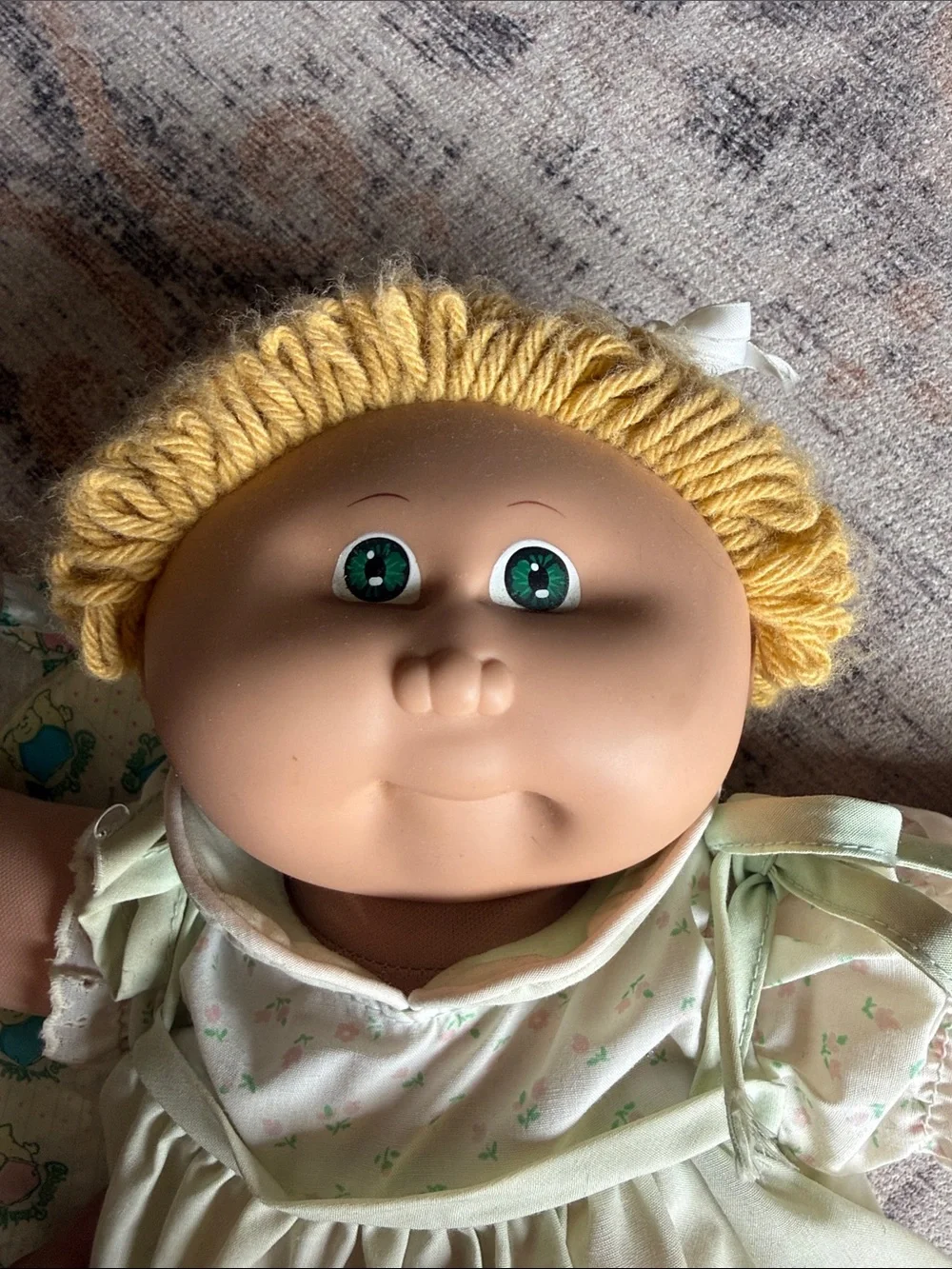 1985 Cabbage Patch Baby Doll Green Dress